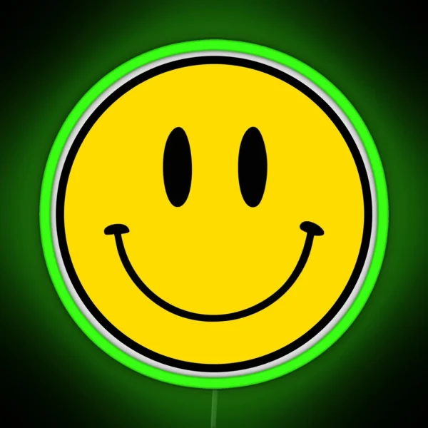 Pattern Happy Face Black RGB Neon Sign