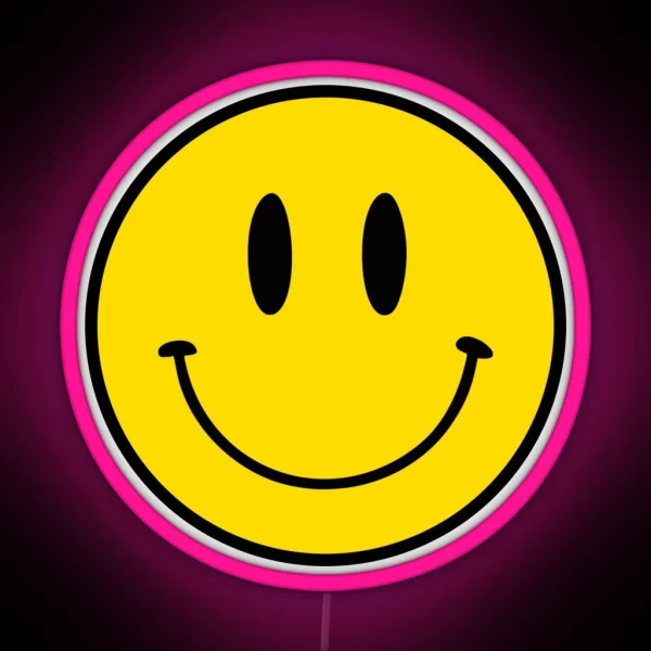 Pattern Happy Face Black RGB Neon Sign