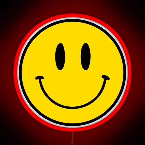 Pattern Happy Face Black RGB Neon Sign