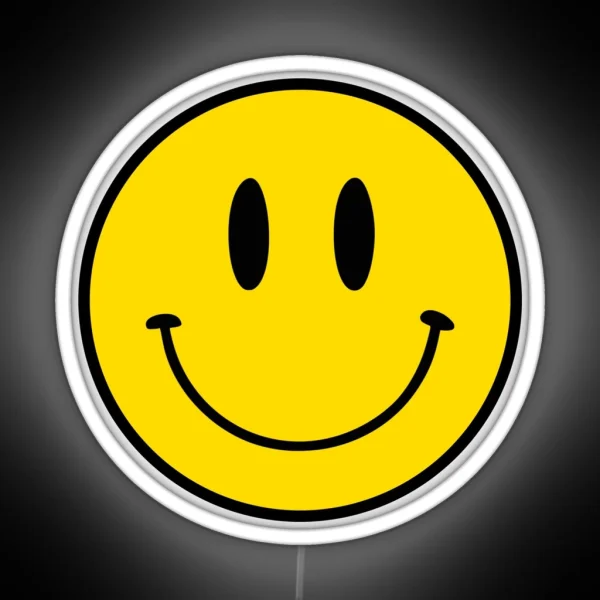Pattern Happy Face Black RGB Neon Sign