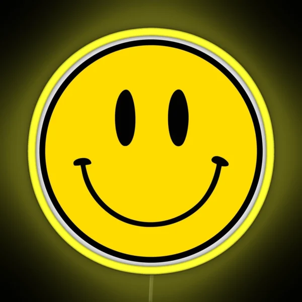 Pattern Happy Face Black RGB Neon Sign