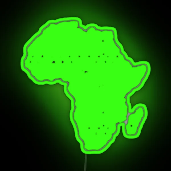 Patterned Map Of Africa RGB Neon Sign