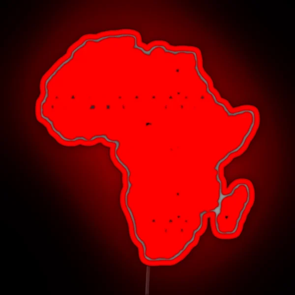 Patterned Map Of Africa RGB Neon Sign