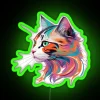 Colorful Neon Cat Portrait Sign Adds Vibrant Whimsy to Your Home
