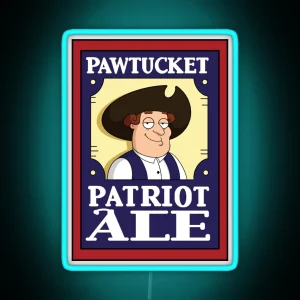 Pawtucket Patriot Ale Logo Design RGB Neon Sign