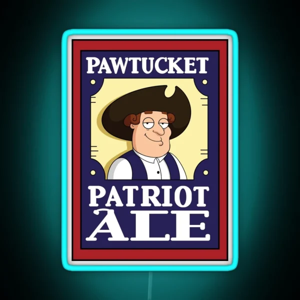 Pawtucket Patriot Ale Logo Design RGB Neon Sign