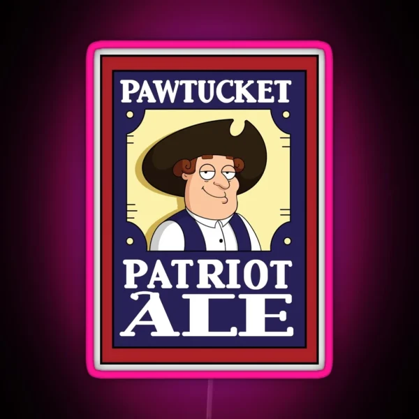 Pawtucket Patriot Ale Logo Design RGB Neon Sign