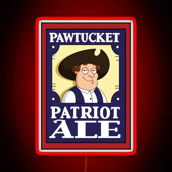 Pawtucket Patriot Ale Logo Design RGB Neon Sign