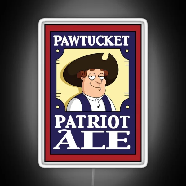 Pawtucket Patriot Ale Logo Design RGB Neon Sign