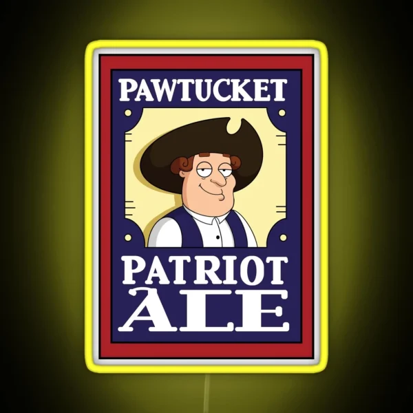 Pawtucket Patriot Ale Logo Design RGB Neon Sign