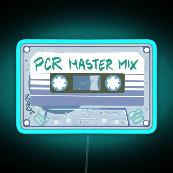 PCR Master Mix Cassette Blue RGB Neon Sign