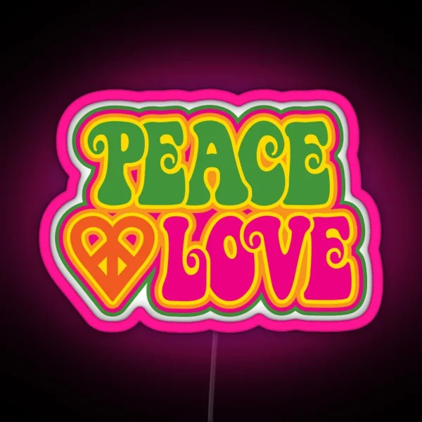 Peace And Love RGB Neon Sign