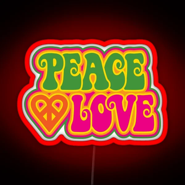 Peace And Love RGB Neon Sign