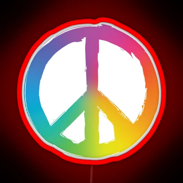 Peace And Pece Sign RGB Neon Sign