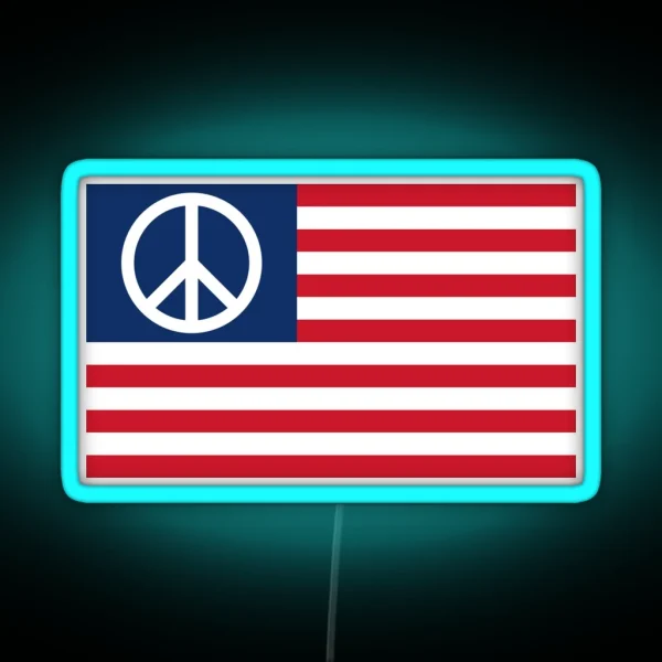 Peace Flag RGB Neon Sign