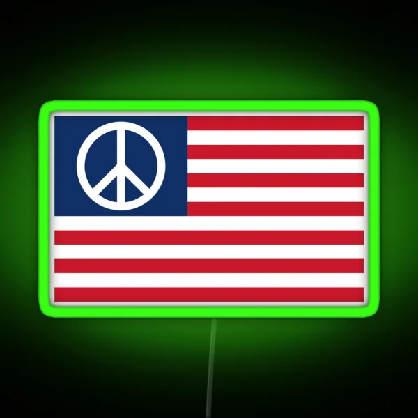 Peace Flag RGB Neon Sign
