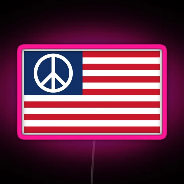 Peace Flag RGB Neon Sign