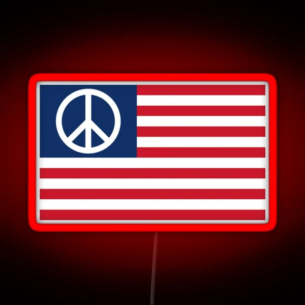 Peace Flag RGB Neon Sign