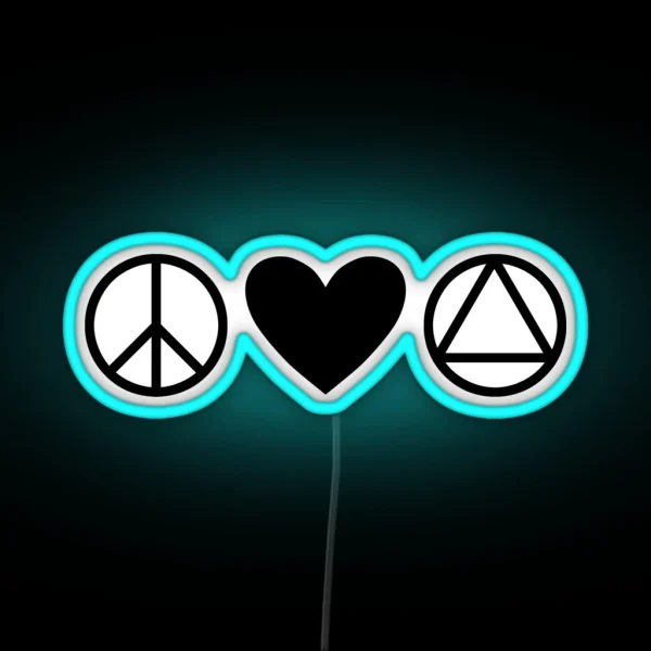 Peace Love AA Alcoholics Anonymous RGB Neon Sign