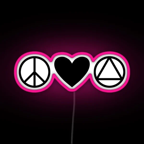 Peace Love AA Alcoholics Anonymous RGB Neon Sign