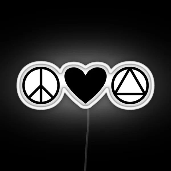 Peace Love AA Alcoholics Anonymous RGB Neon Sign