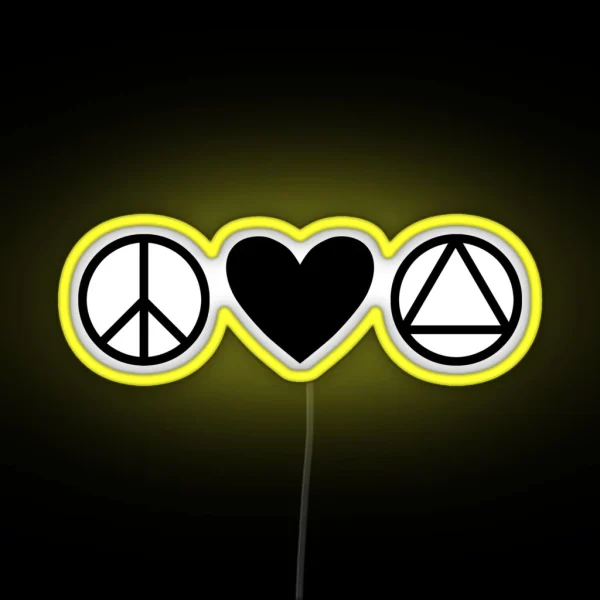 Peace Love AA Alcoholics Anonymous RGB Neon Sign