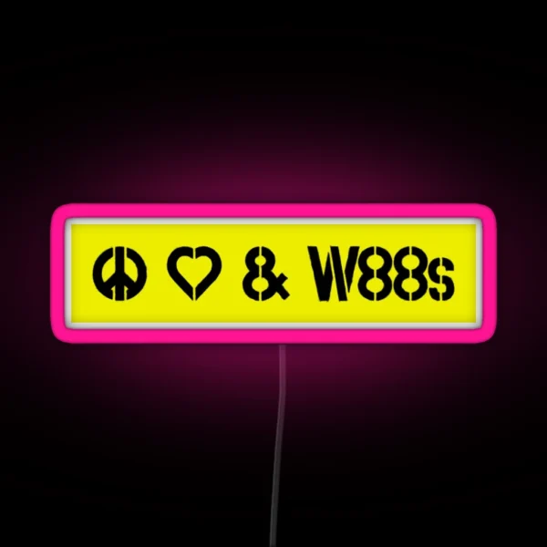 Peace Love And W88s Led Yellow RGB Neon Sign