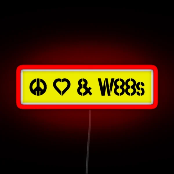 Peace Love And W88s Led Yellow RGB Neon Sign