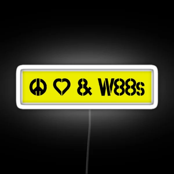 Peace Love And W88s Led Yellow RGB Neon Sign