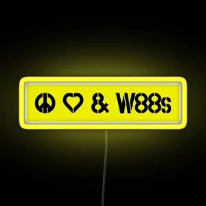 Peace Love And W88s Led Yellow RGB Neon Sign