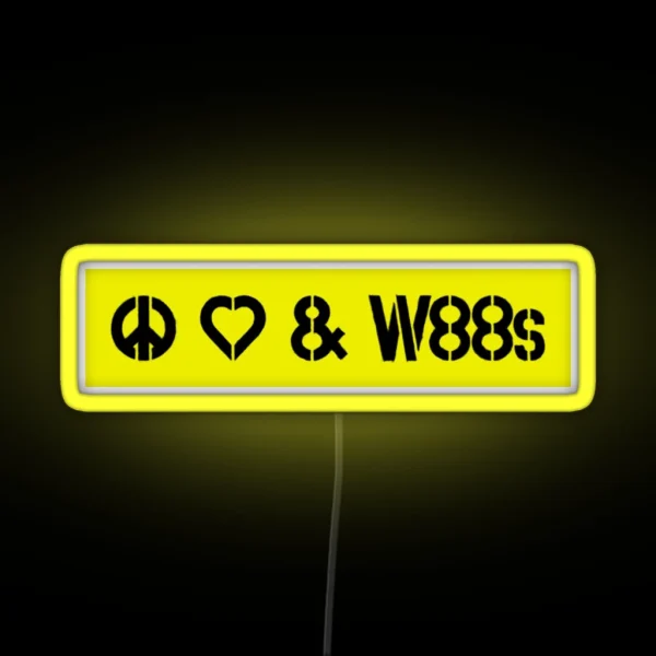Peace Love And W88s Led Yellow RGB Neon Sign
