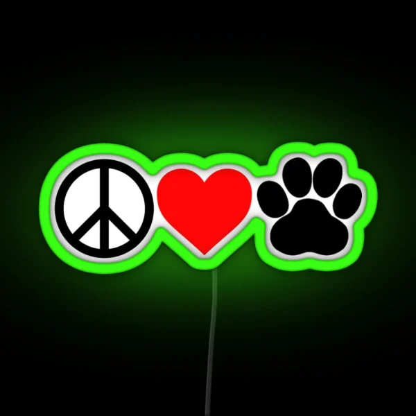 Peace Love Paws RGB Neon Sign