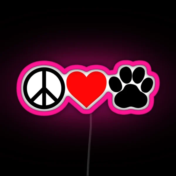 Peace Love Paws RGB Neon Sign