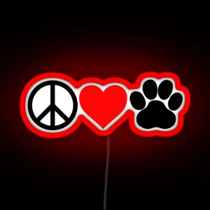 Peace Love Paws RGB Neon Sign