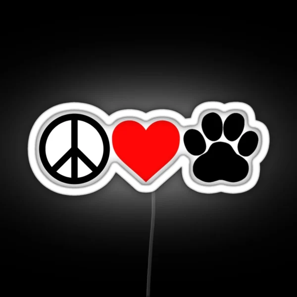 Peace Love Paws RGB Neon Sign