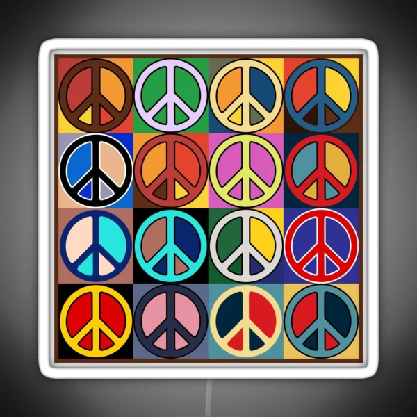 Peace Mosaic RGB Neon Sign
