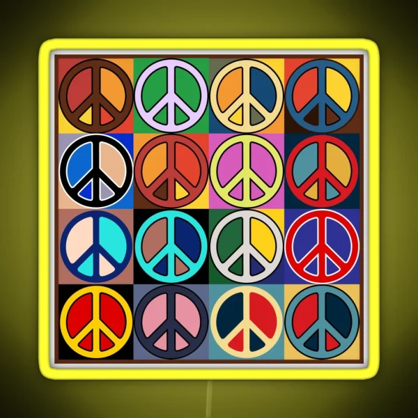 Peace Mosaic RGB Neon Sign