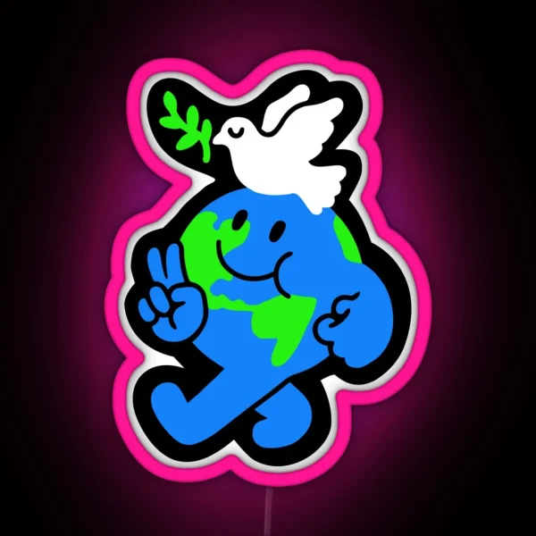 Peace On Earth RGB Neon Sign
