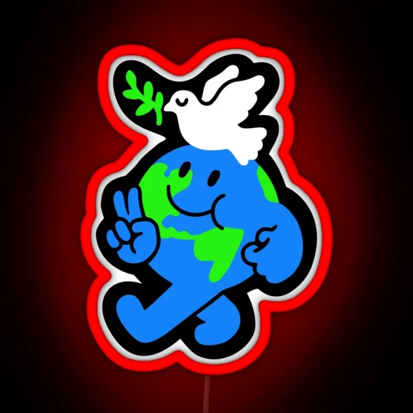 Peace On Earth RGB Neon Sign