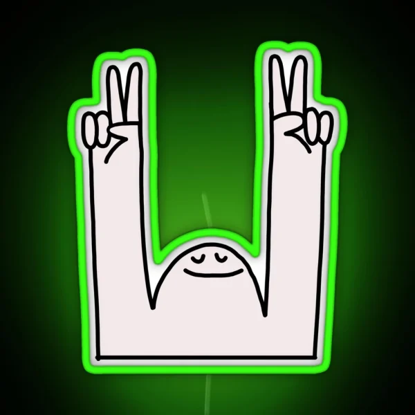 Peace Out Dude RGB Neon Sign