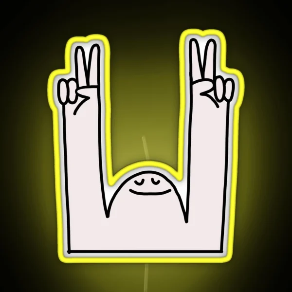 Peace Out Dude RGB Neon Sign