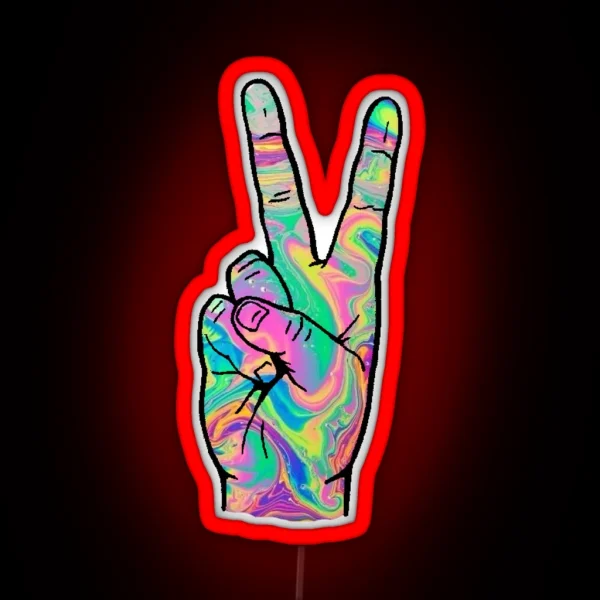 Peace Out RGB Neon Sign