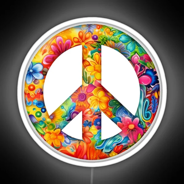 Peace Sign Peace RGB Neon Sign