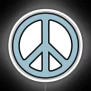 Vibrant RGB peace symbol neon light decor for your space.
