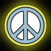 Add colorful peace gesture to home decor with vibrant LED