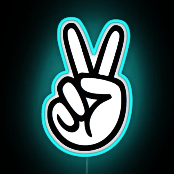 Peace Sign RGB Neon Sign