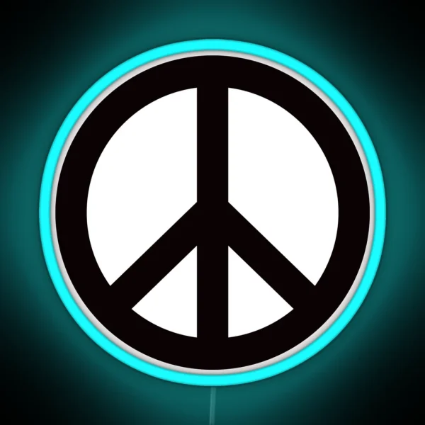 Peace Sign Symbol RGB Neon Sign
