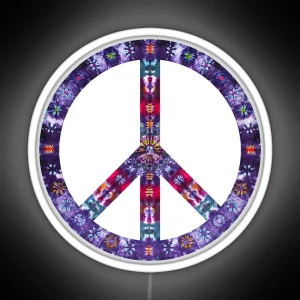 Peace Sign Tie Dye RGB Neon Sign