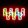 Vibrant RGB neon sign led with calming Peace Tea design