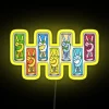 Vibrant Neon Sign in RGB Color with Customizable Peace Tea Display